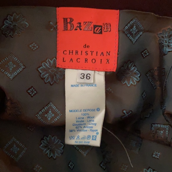 Vintage CHRISTIAN LACROIX Bazar 100% Wool Skirt Size 36 (S/XS) MINT CONDITION - Picture 14 of 15